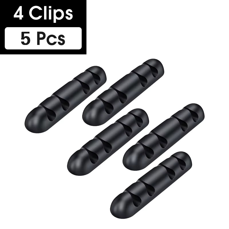 Cable Organizer Silicone USB Cable Winder Flexible Cable Management Clips Cable Holder for Mouse Headphone Earphone