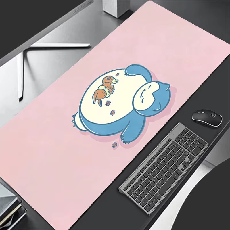Gaming Mouse Pad Large Gamer 900X400 Keyboard Desk P-Pokemons S-Snorlax Mouse Mat Carpet Rubber Tapis Souris XXL Laptop Mousepad