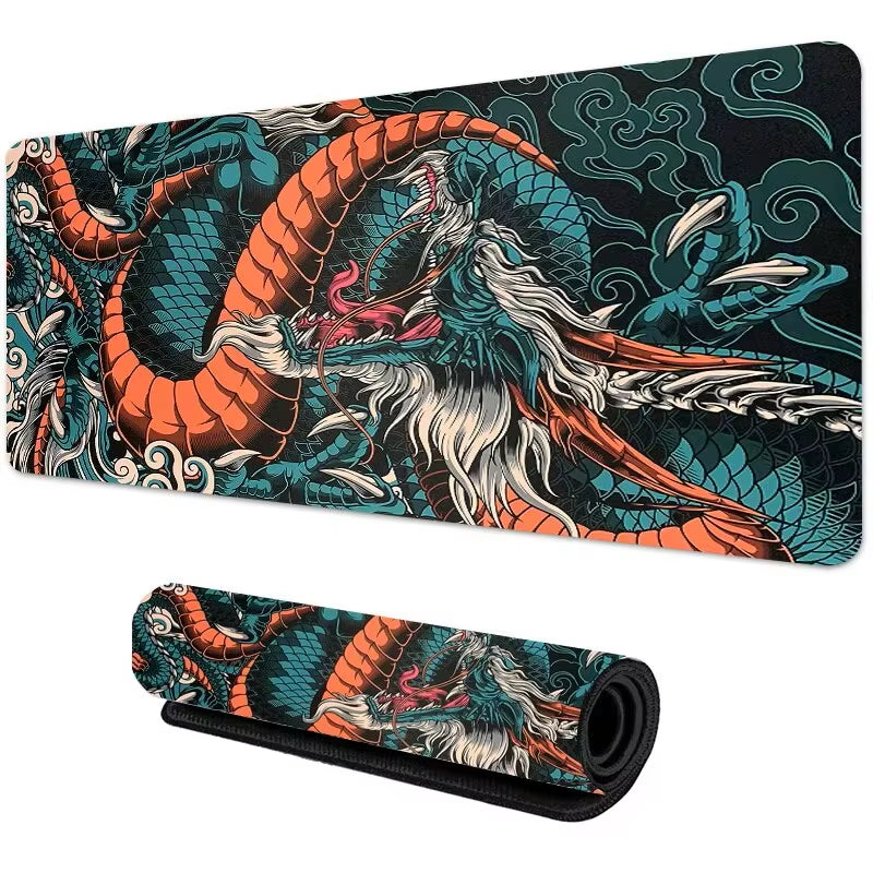 Gaming Performance Focus‌ ‌Ultra-Smooth Dragon XXL Gaming Mousepad (900X400Mm/700X300Mm) – High-Speed Cloth Surface & Anti-Slip
