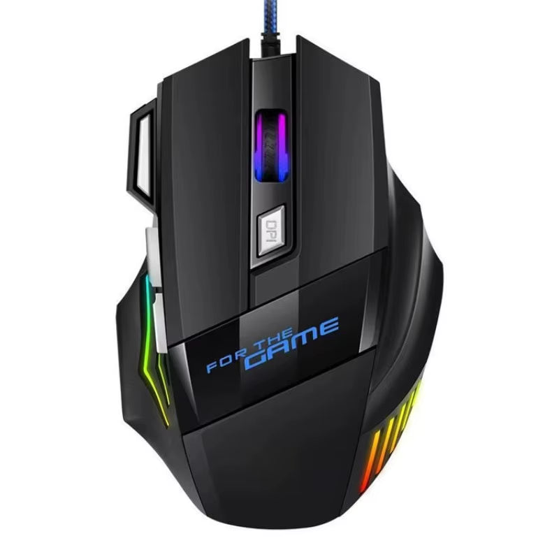 X8 Mechanical Wired Gaming Mouse 7 Keys Wired Ergonomic Mouse RGB Backlit Glowing USB 800/1200/ 1600/ 3200 Dpi Gaming Mouse
