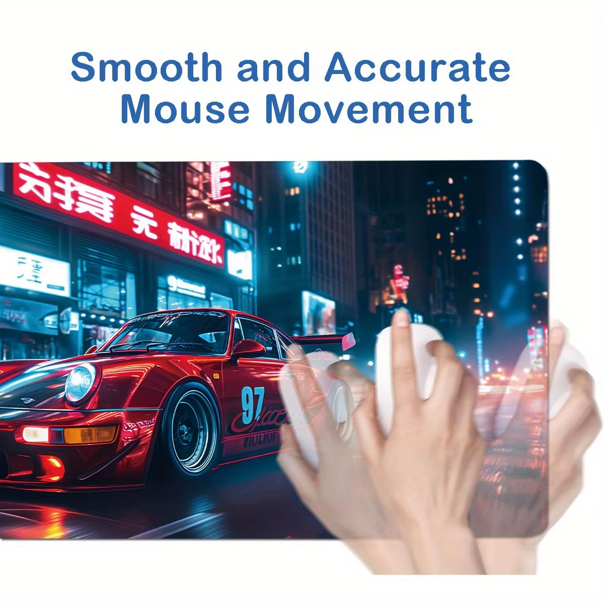 Large Red Sports Car Gaming Mouse Pad Non-Slip Sewn Edge Home Office and Work Desktop Accessories Gaming Gamer Computer Desk Pad