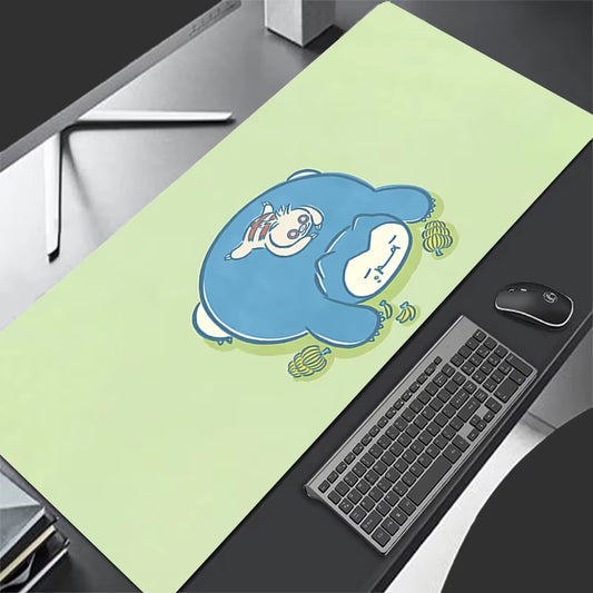 Gaming Mouse Pad Large Gamer 900X400 Keyboard Desk P-Pokemons S-Snorlax Mouse Mat Carpet Rubber Tapis Souris XXL Laptop Mousepad