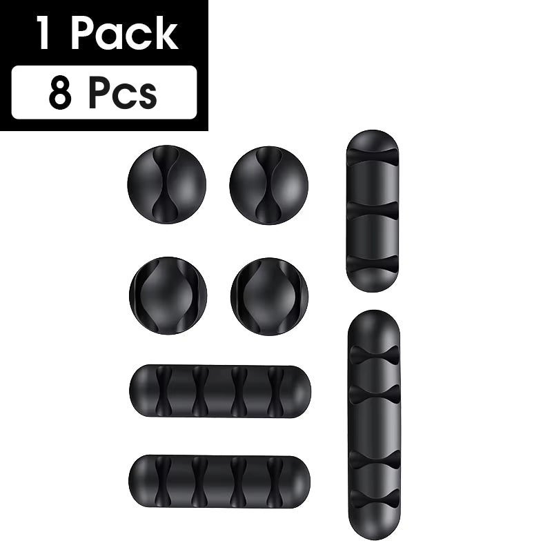 Cable Organizer Silicone USB Cable Winder Flexible Cable Management Clips Cable Holder for Mouse Headphone Earphone