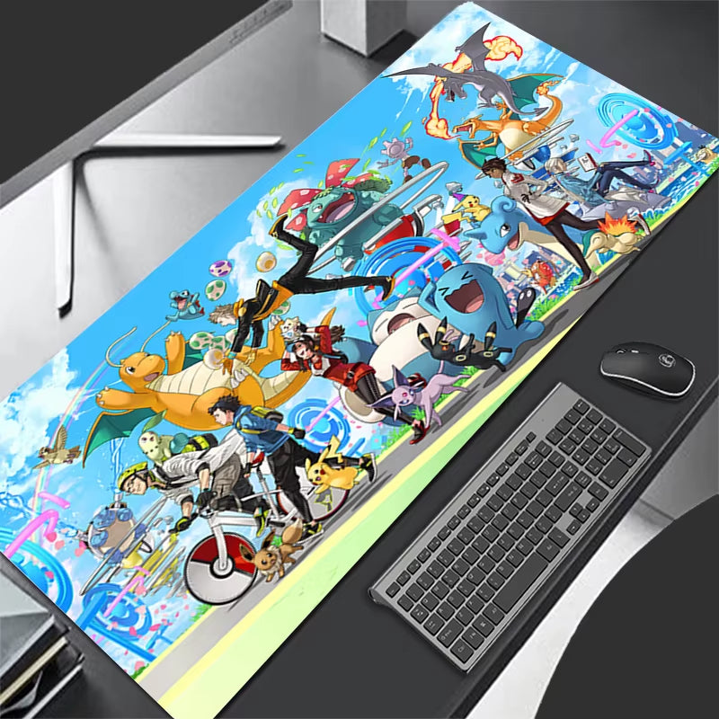 Gaming Mouse Pad Large Gamer 900X400 Keyboard Desk P-Pokemons S-Snorlax Mouse Mat Carpet Rubber Tapis Souris XXL Laptop Mousepad