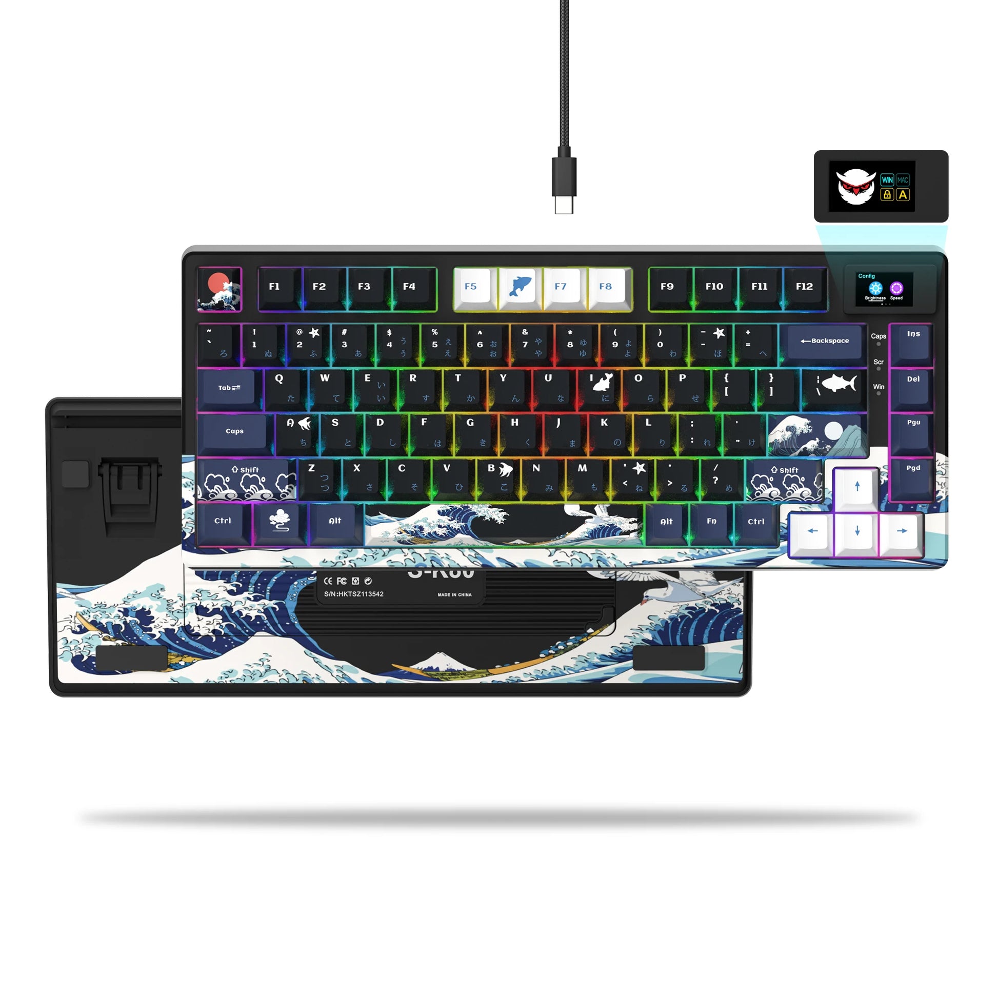 S-K80 75% Keyboard with Color OLED Display Mechanical Gaming Keyboard Hot Swap Keyboard Gasket Mount RGB Custom Keyboard