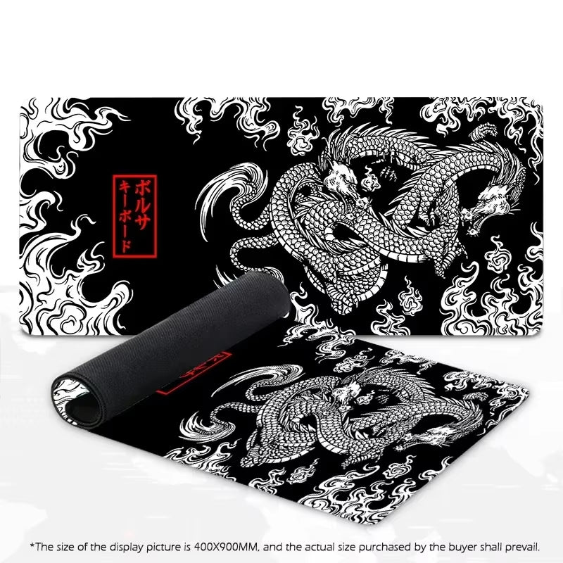 Gaming Performance Focus‌ ‌Ultra-Smooth Dragon XXL Gaming Mousepad (900X400Mm/700X300Mm) – High-Speed Cloth Surface & Anti-Slip