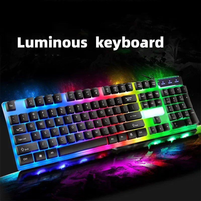 ITLY USB Wired Keyboard Set 104 Keys Backlight Gaming Keyboard Gaming for Laptop PC Computer