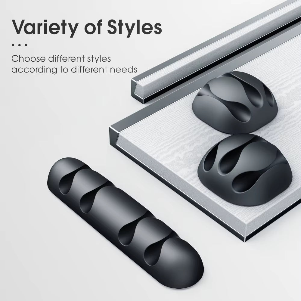 Cable Organizer Silicone USB Cable Winder Flexible Cable Management Clips Cable Holder for Mouse Headphone Earphone