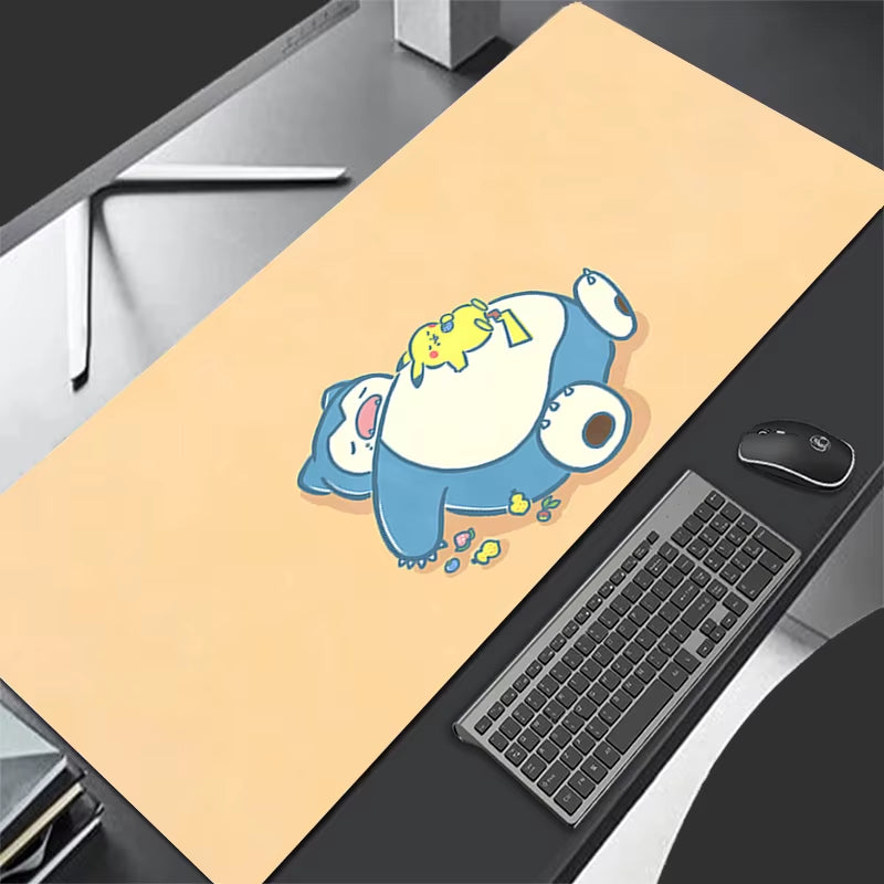 Gaming Mouse Pad Large Gamer 900X400 Keyboard Desk P-Pokemons S-Snorlax Mouse Mat Carpet Rubber Tapis Souris XXL Laptop Mousepad