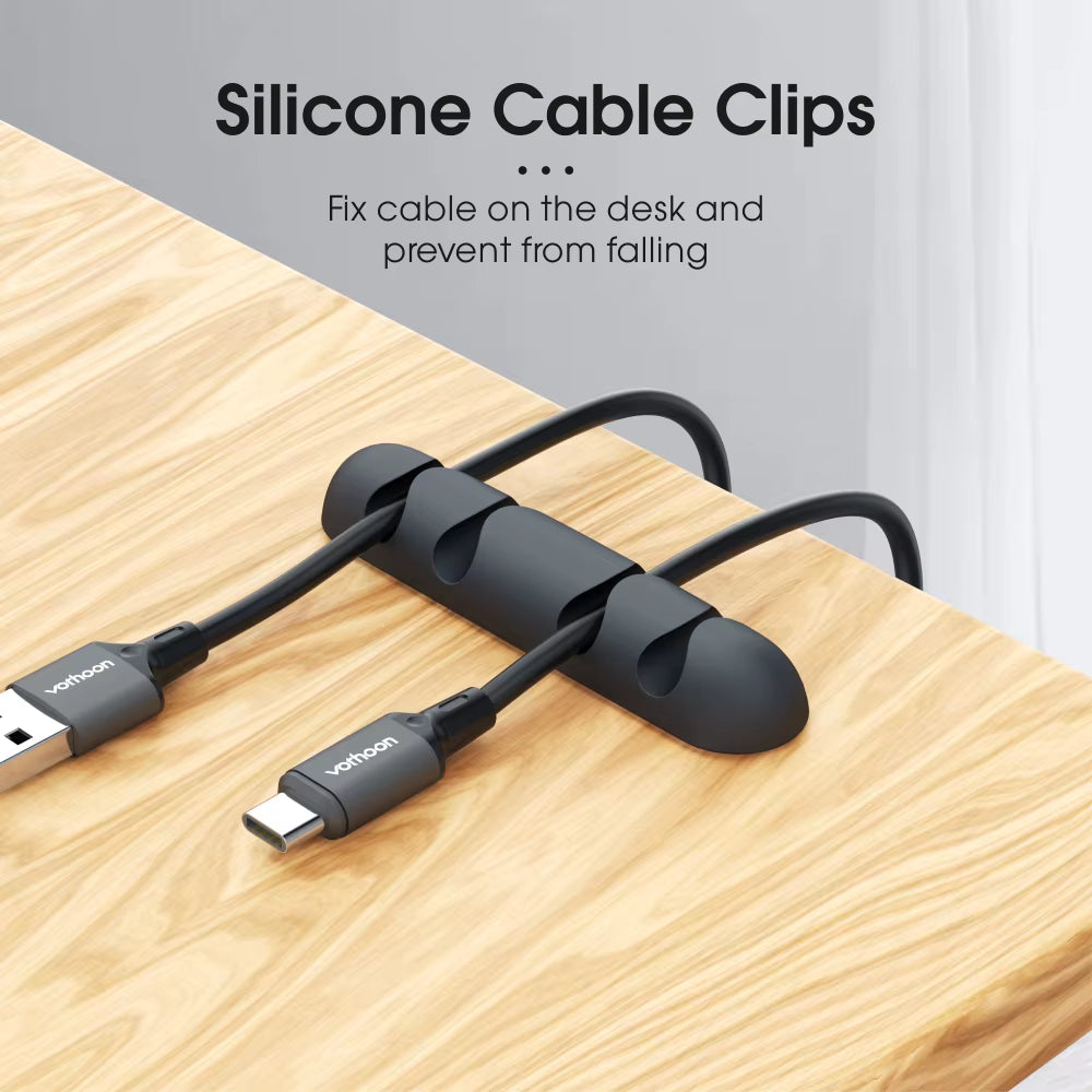 Cable Organizer Silicone USB Cable Winder Flexible Cable Management Clips Cable Holder for Mouse Headphone Earphone