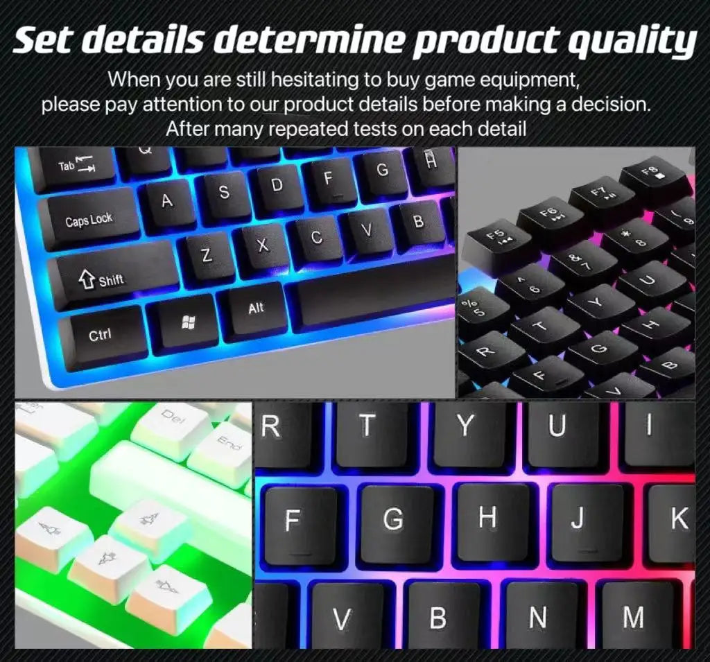 ITLY USB Wired Keyboard Set 104 Keys Backlight Gaming Keyboard Gaming for Laptop PC Computer