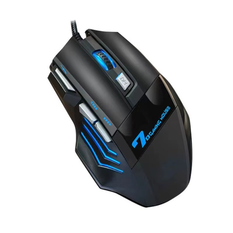 X8 Mechanical Wired Gaming Mouse 7 Keys Wired Ergonomic Mouse RGB Backlit Glowing USB 800/1200/ 1600/ 3200 Dpi Gaming Mouse