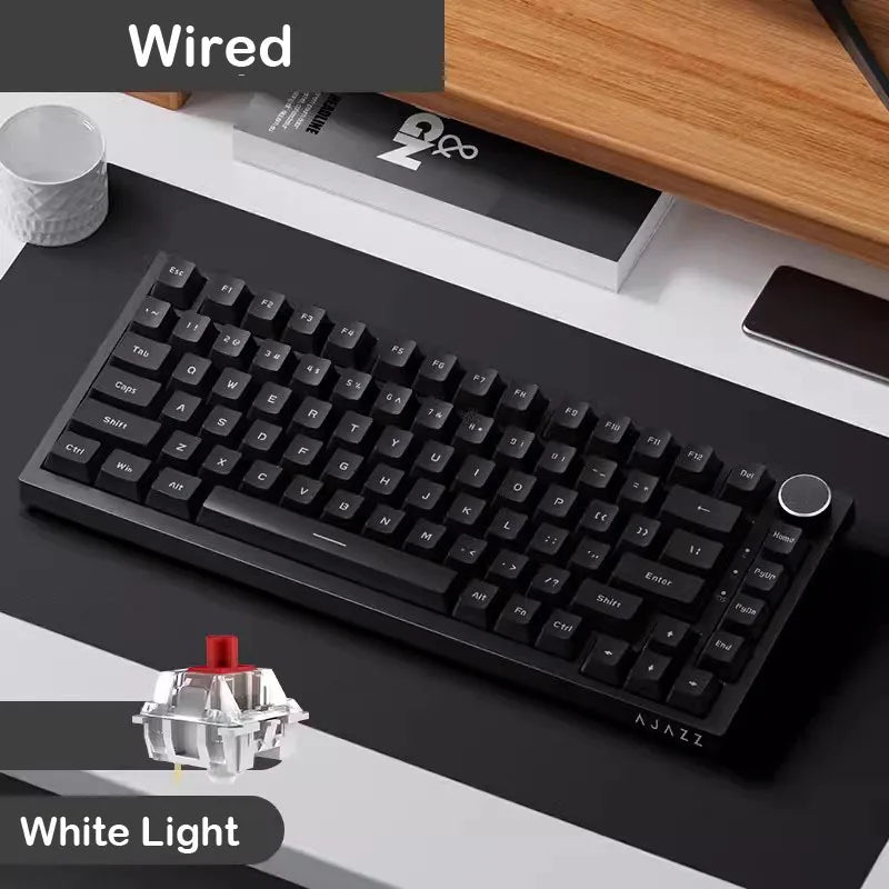 AK820 Pro Wired&Wireless Mechanical Gaming Keyboard Tri-Mode RGB Backlit Hot-Swappable Switches,70% Compact Layout,Pc/Mac