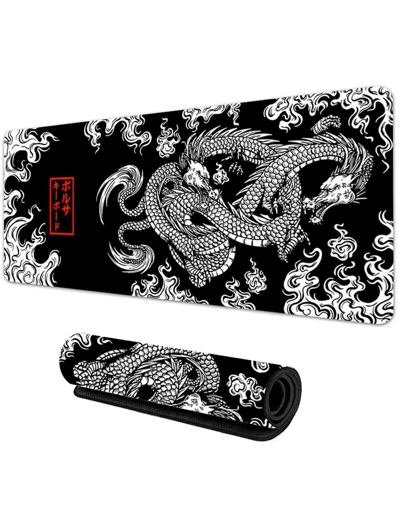Gaming Performance Focus‌ ‌Ultra-Smooth Dragon XXL Gaming Mousepad (900X400Mm/700X300Mm) – High-Speed Cloth Surface & Anti-Slip