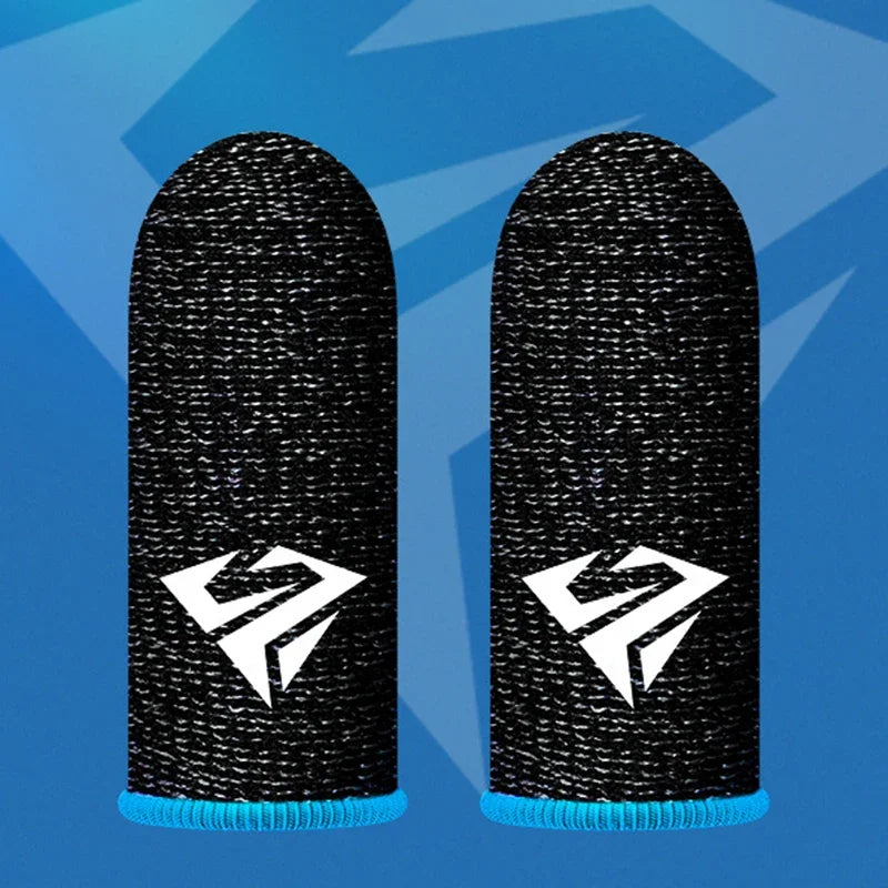 2 Pcs Game Fingertip Gloves Sweatproof Anti-Slip Gamer Thimbles Touch Screen Finger Sleeve Breathable Fingertip Cover for Gamer